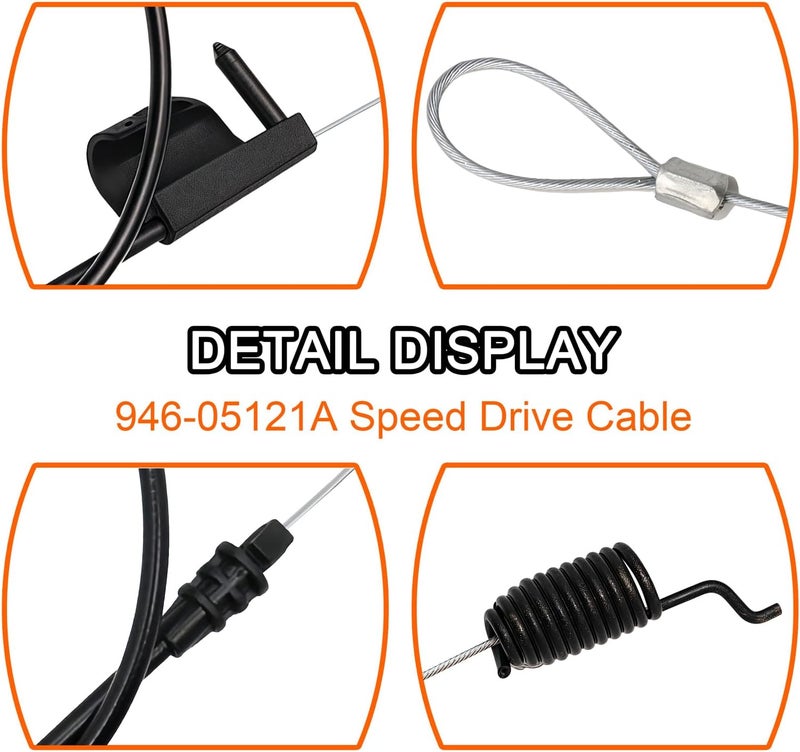 repustor 946-05121A Speed Drive Cable Replacement TroyBilt and Cub CadetRear Wheel Drive Mower, Compatible with M320 TB390ES TB380ES TB370 TB360 SP21S-H SP21SE SP21S SP21HW-H SP105 M310 SC500Z SC500EZ - Image 2
